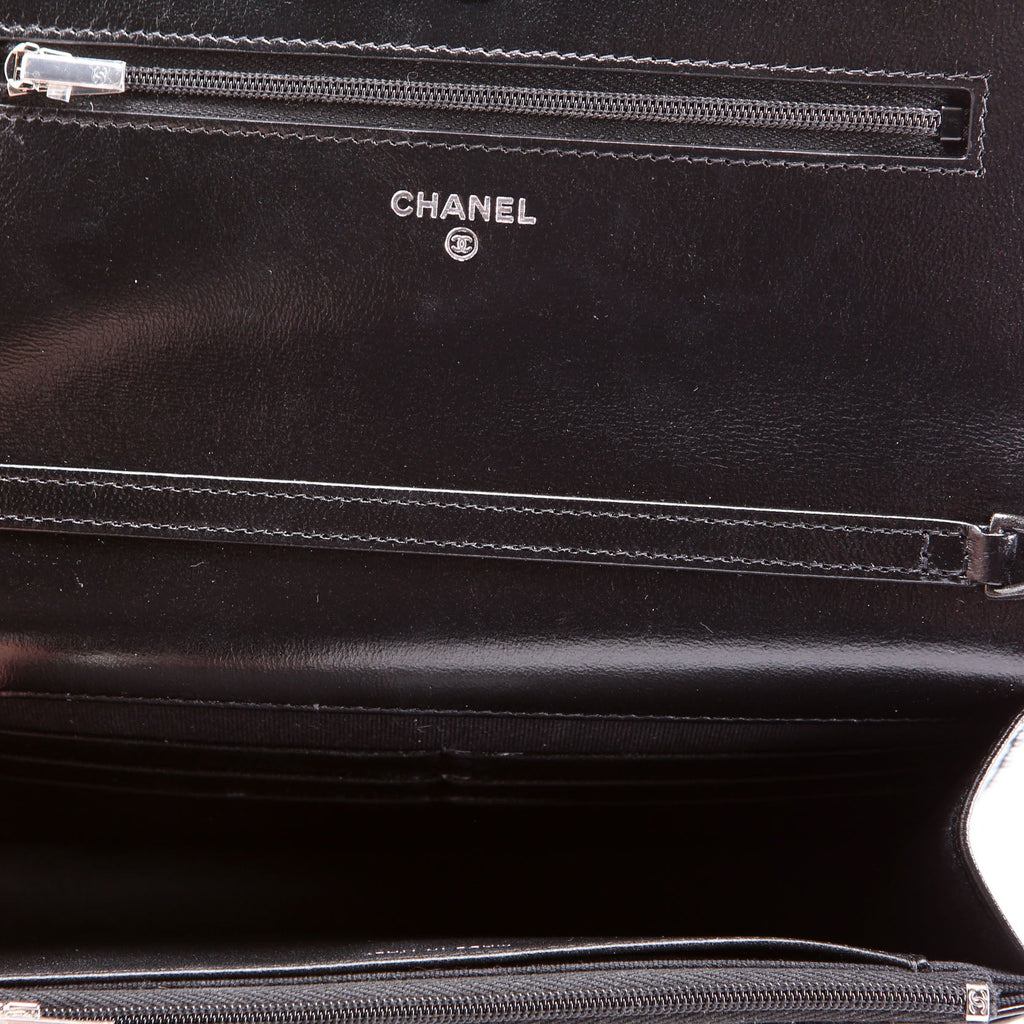 Chanel Woc Quilted Shiny Calfskin So Black RFID
