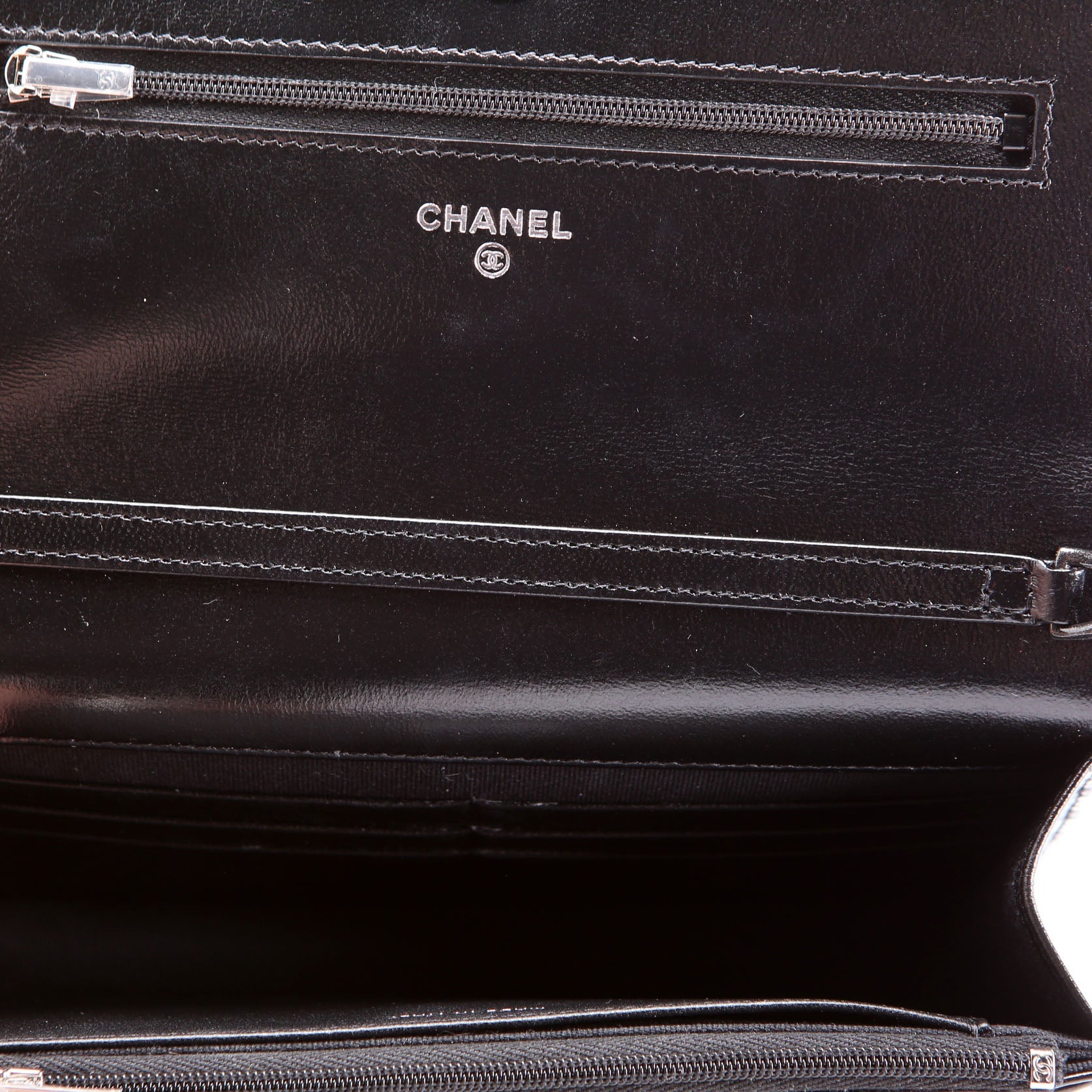 Chanel Woc Quilted Shiny Calfskin So Black RFID