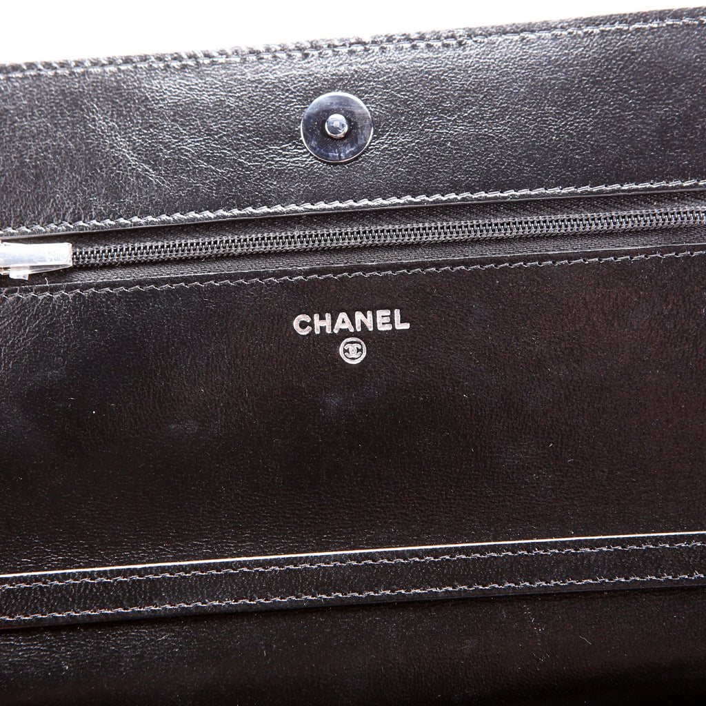 Chanel Woc Quilted Shiny Calfskin So Black RFID