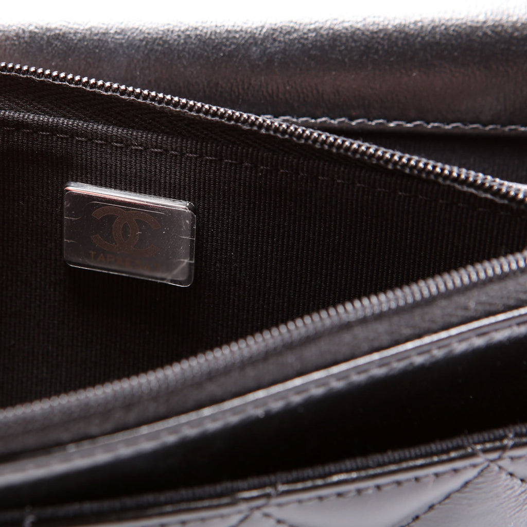 Chanel Woc Quilted Shiny Calfskin So Black RFID