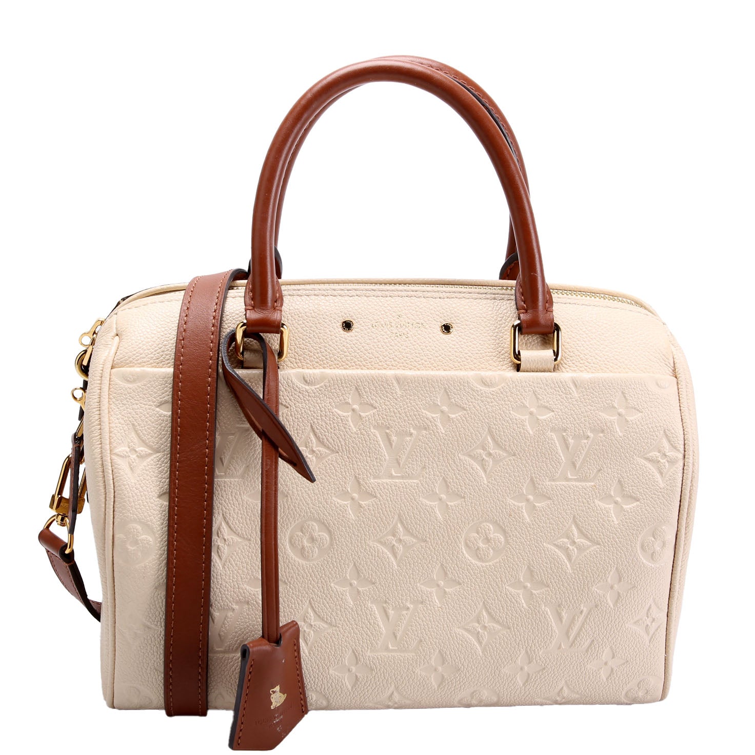 Louis Vuitton Speedy 25 Bandouliere Empreinte NM Cream