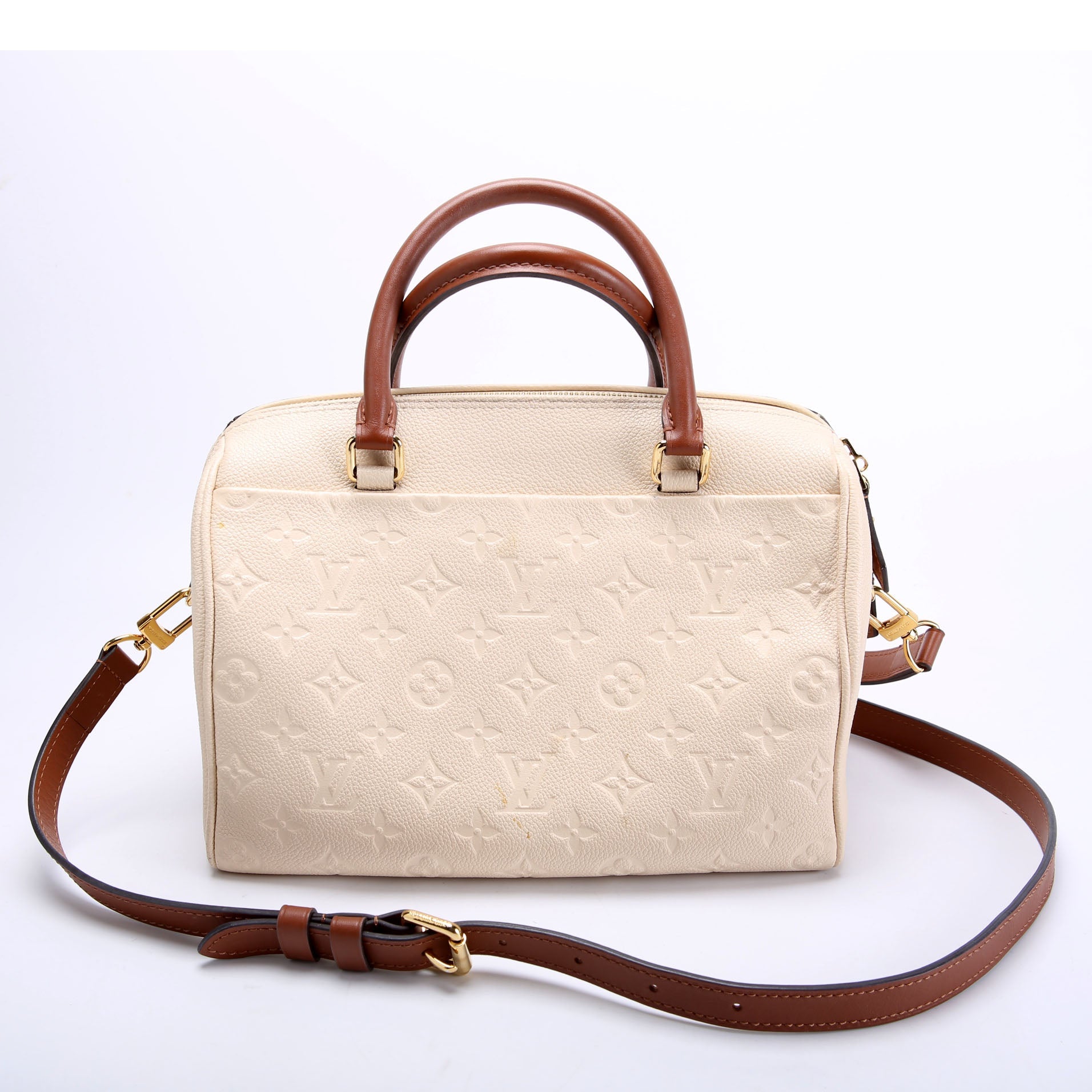 Louis Vuitton Speedy 25 Bandouliere Empreinte NM Cream