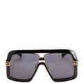 Gucci GG0900S Acetate Shield Sunglasses Black/Gold