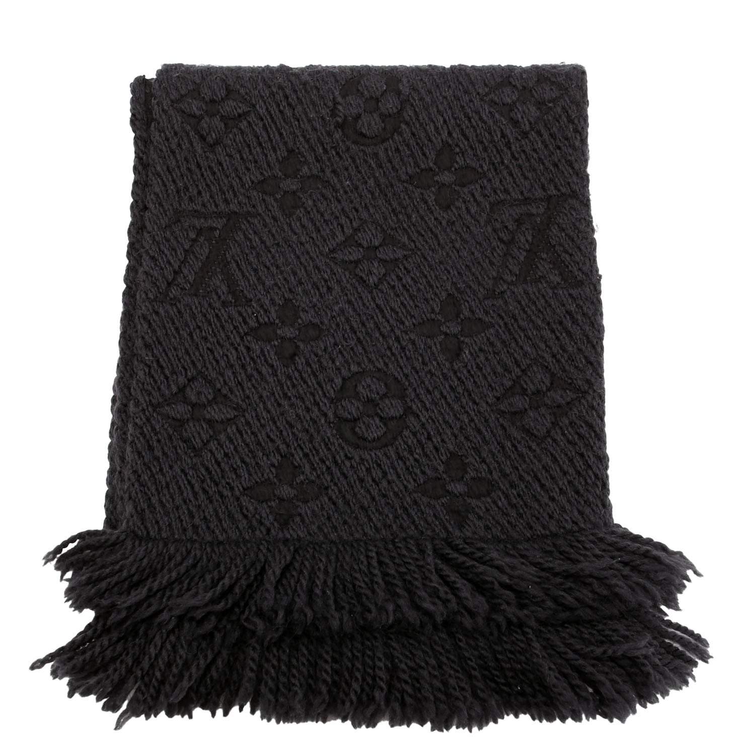 Louis Vuitton Logomania Wool/Silk Scarf Black