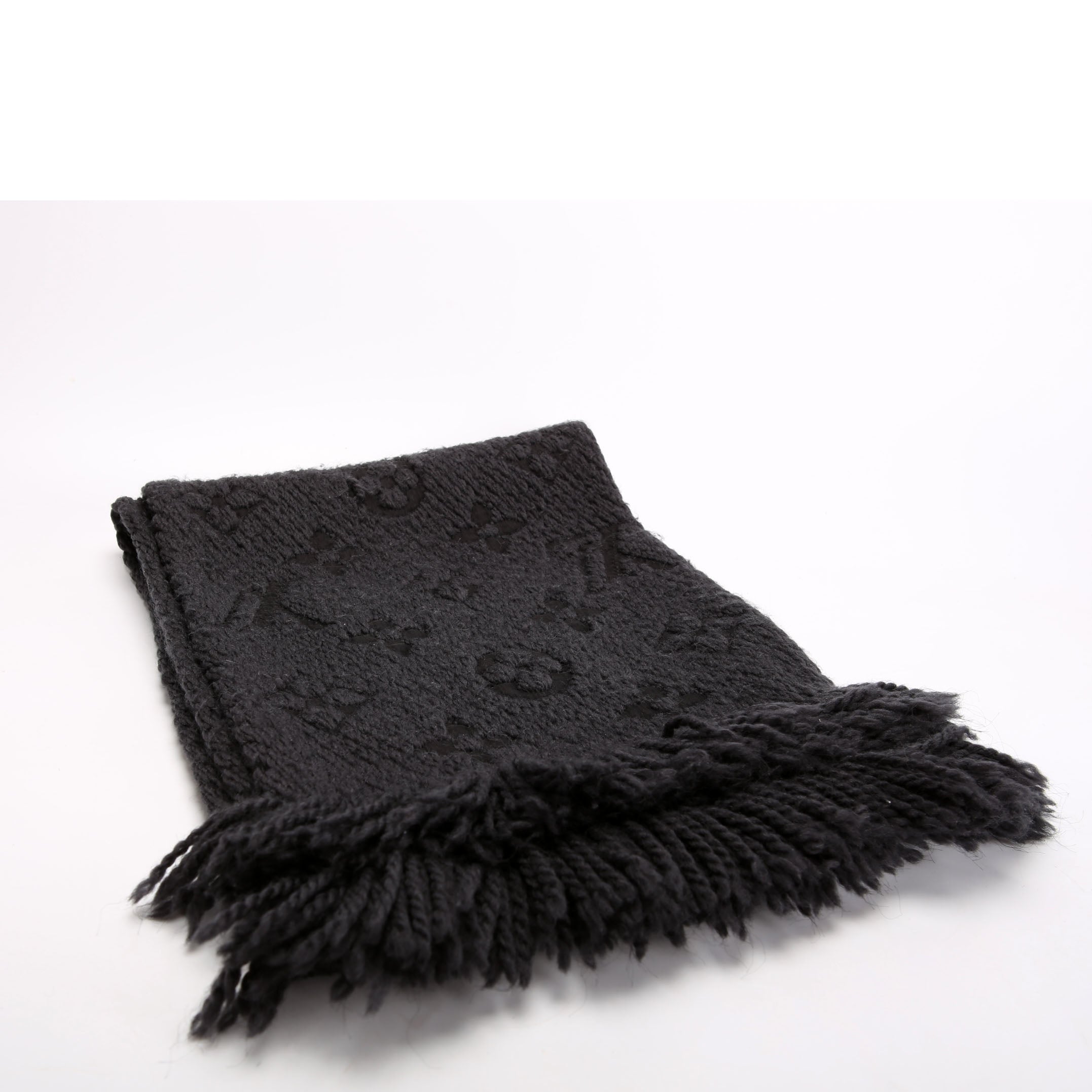 Louis Vuitton Logomania Wool/Silk Scarf Black