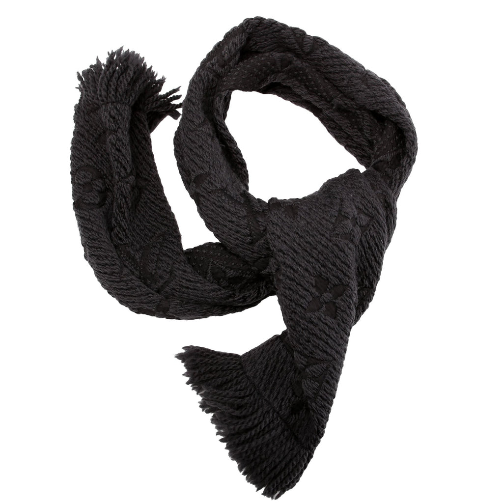 Louis Vuitton Logomania Wool/Silk Scarf Black