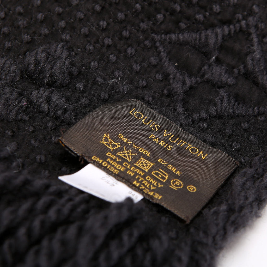 Louis Vuitton Logomania Wool/Silk Scarf Black