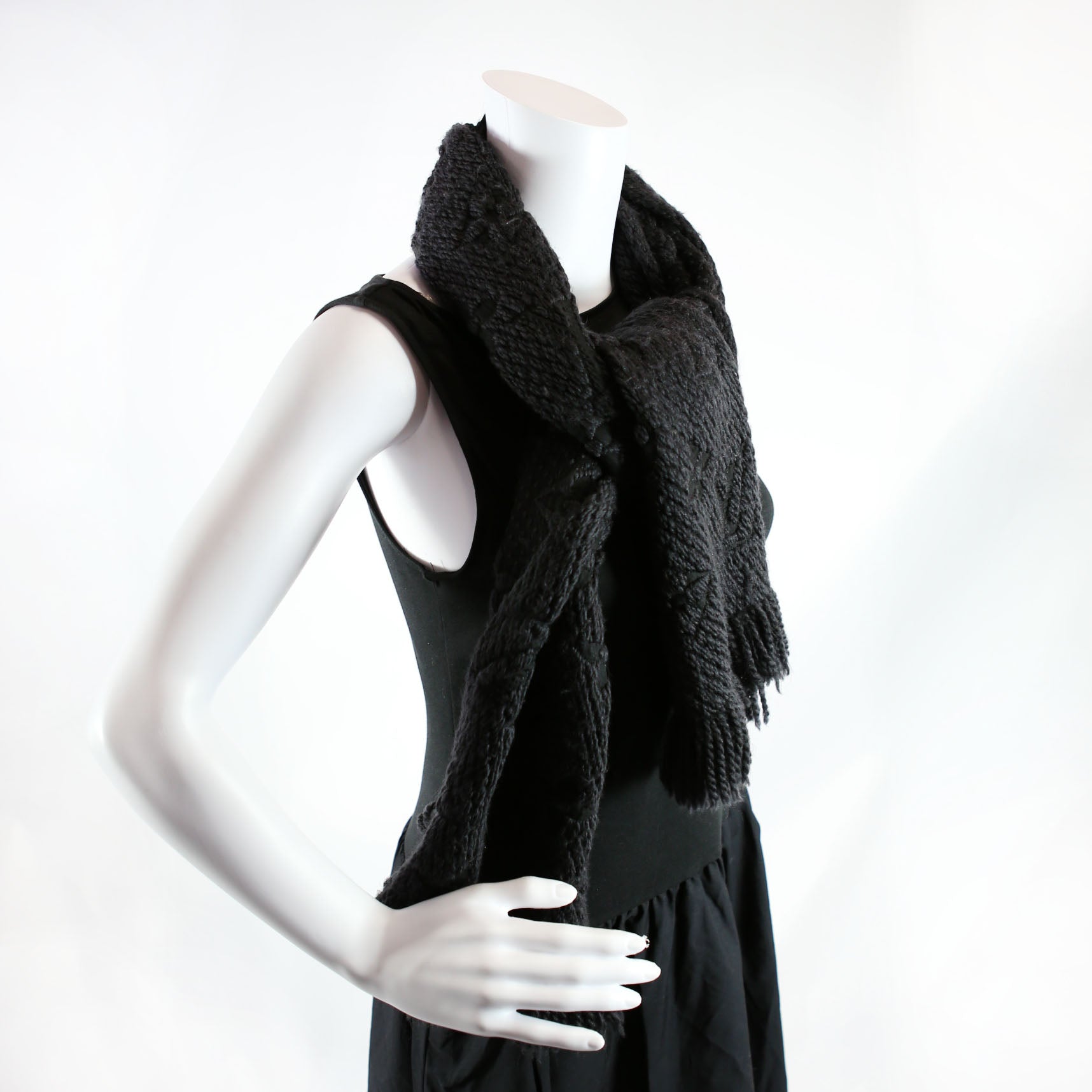 Louis Vuitton Logomania Wool/Silk Scarf Black