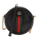 Gucci 550618 Ophidia Leather Round Small Crossbody Black