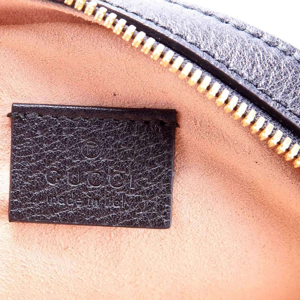 Gucci 550618 Ophidia Leather Round Small Crossbody Black