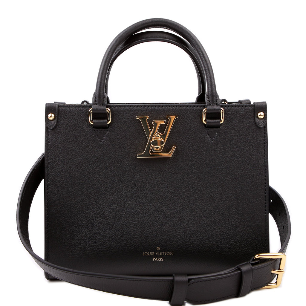 Louis Vuitton Lock & Go Tote Calfskin Black
