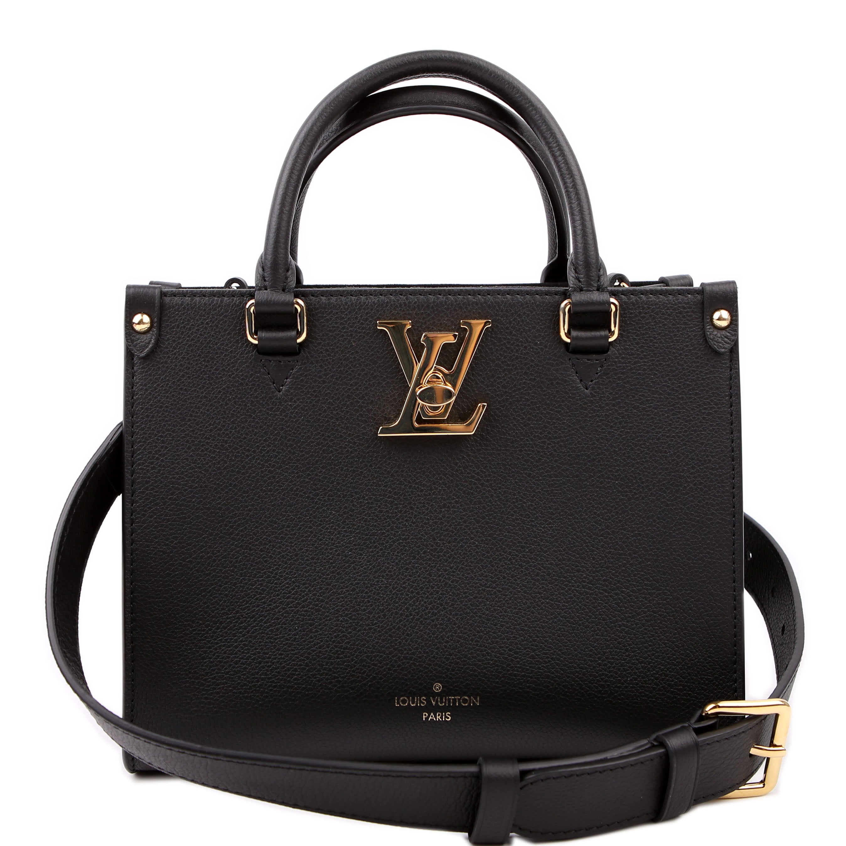 Louis Vuitton Lock & Go Tote Calfskin Black