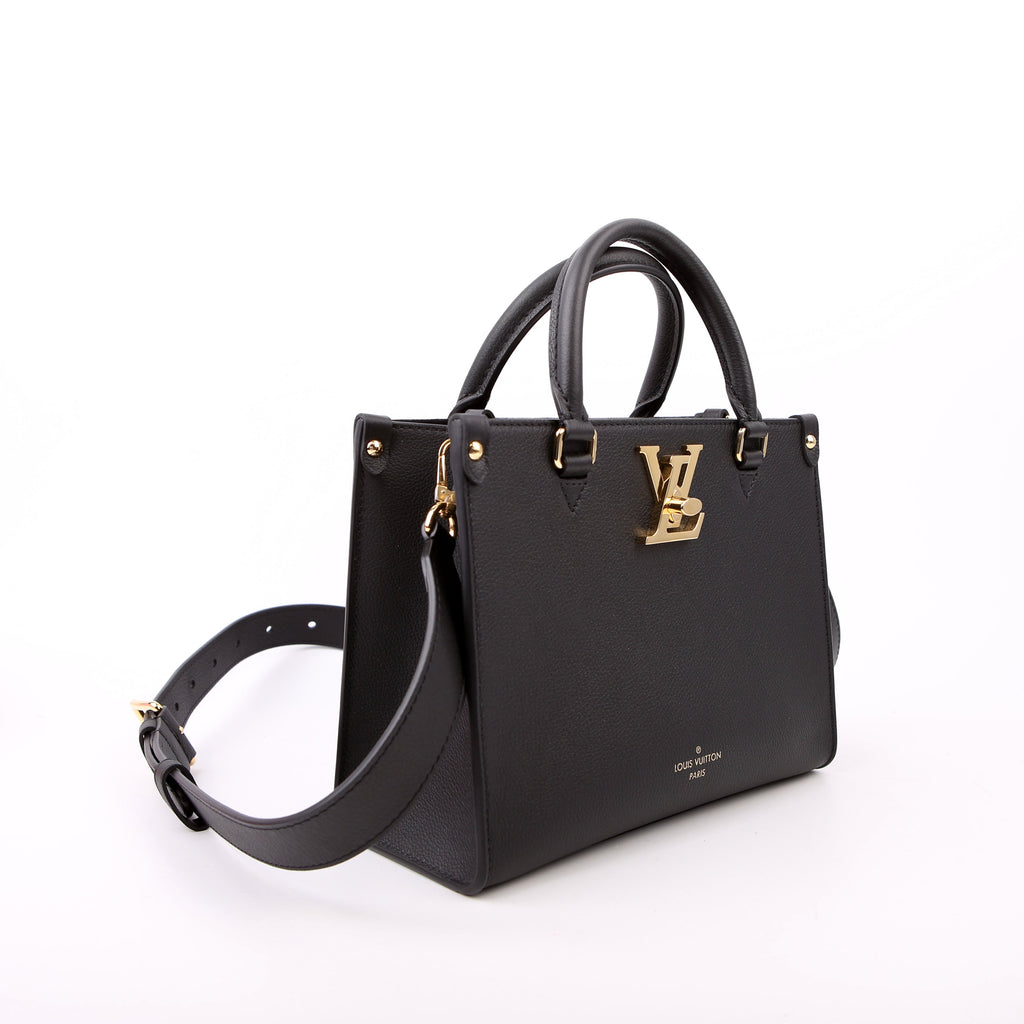 Louis Vuitton Lock & Go Tote Calfskin Black