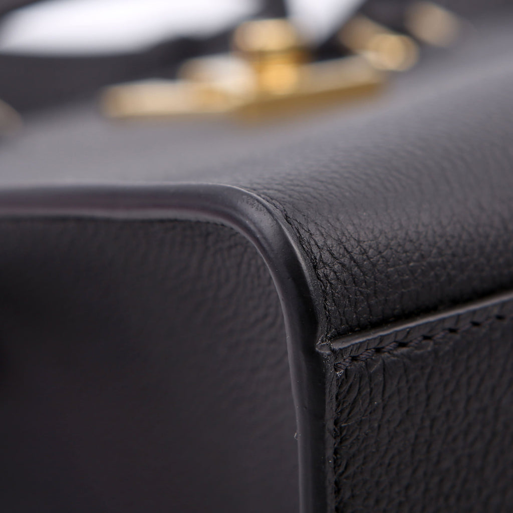 Louis Vuitton Lock & Go Tote Calfskin Black
