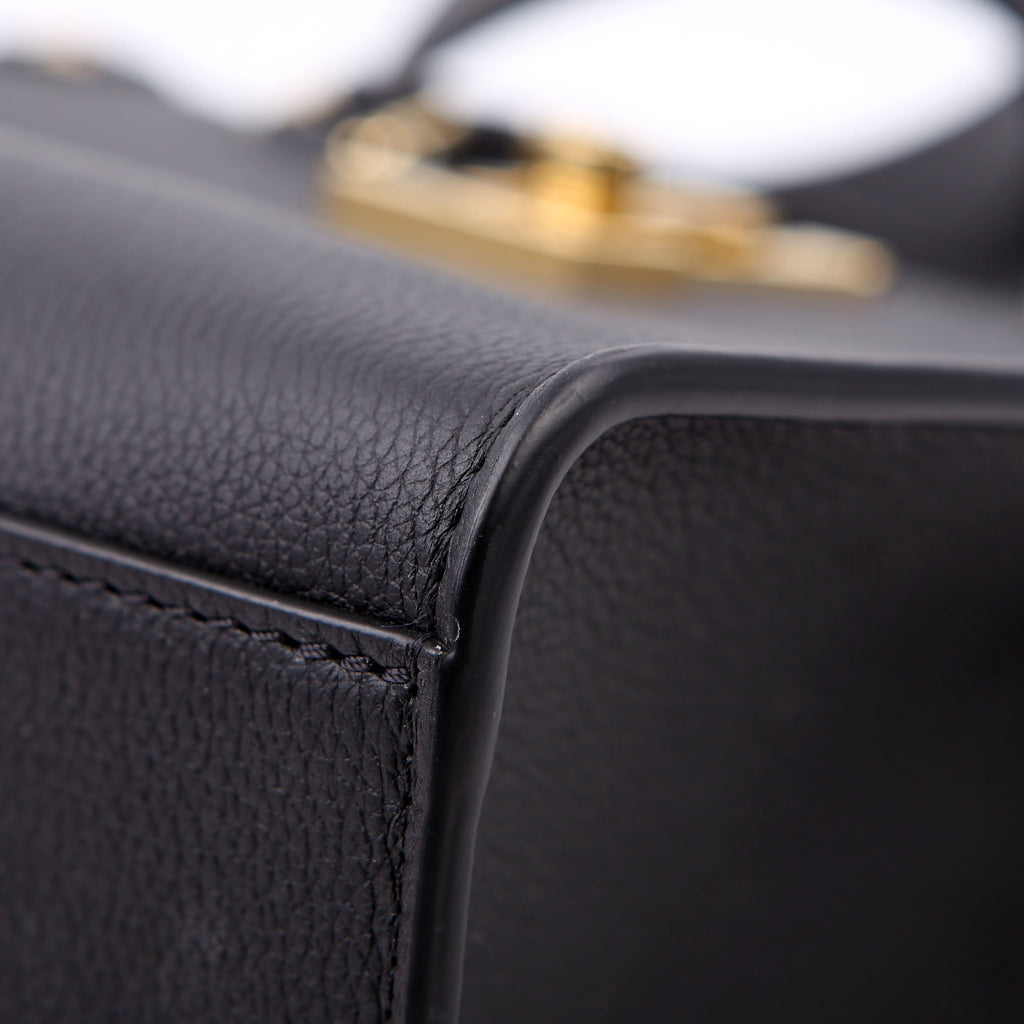 Louis Vuitton Lock & Go Tote Calfskin Black