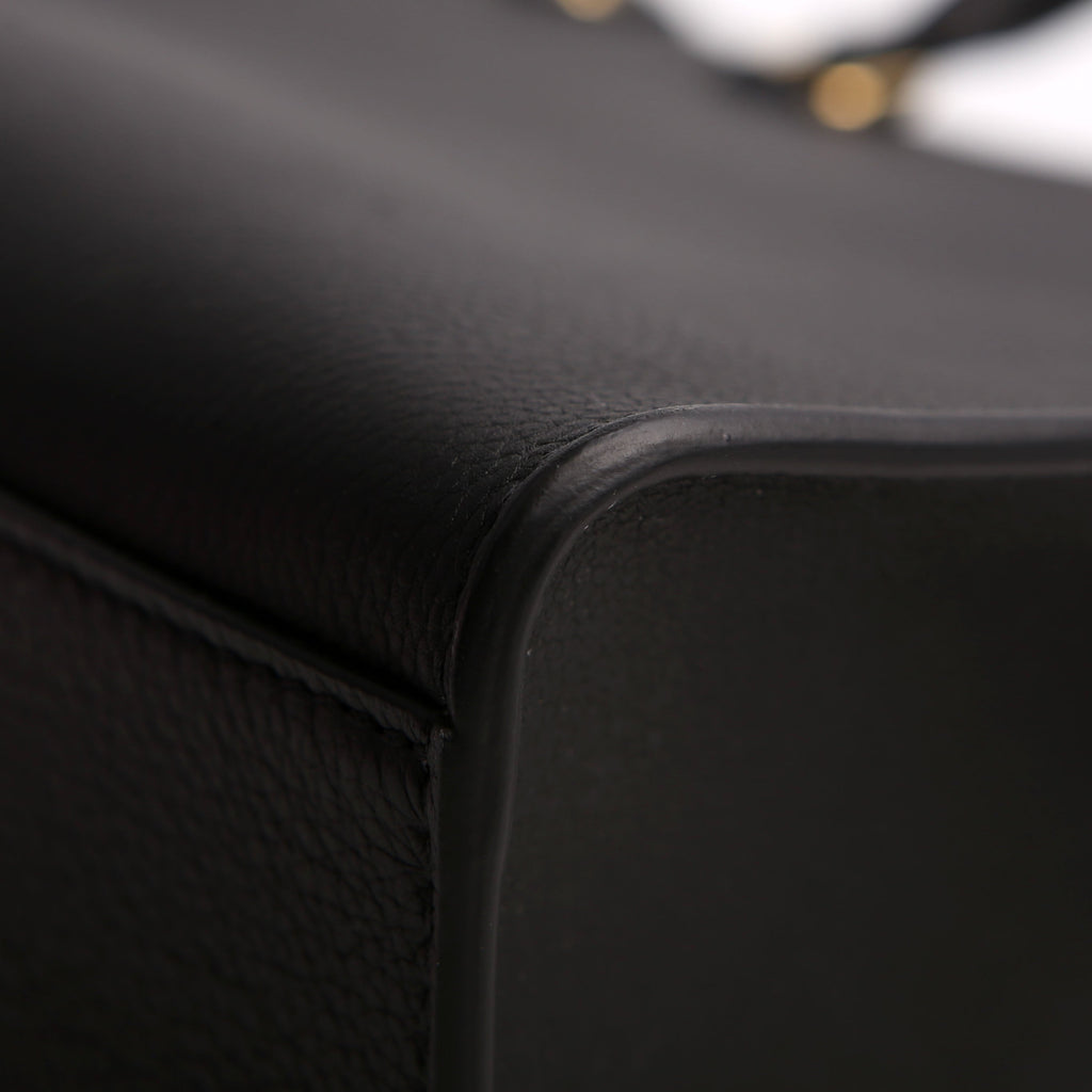 Louis Vuitton Lock & Go Tote Calfskin Black