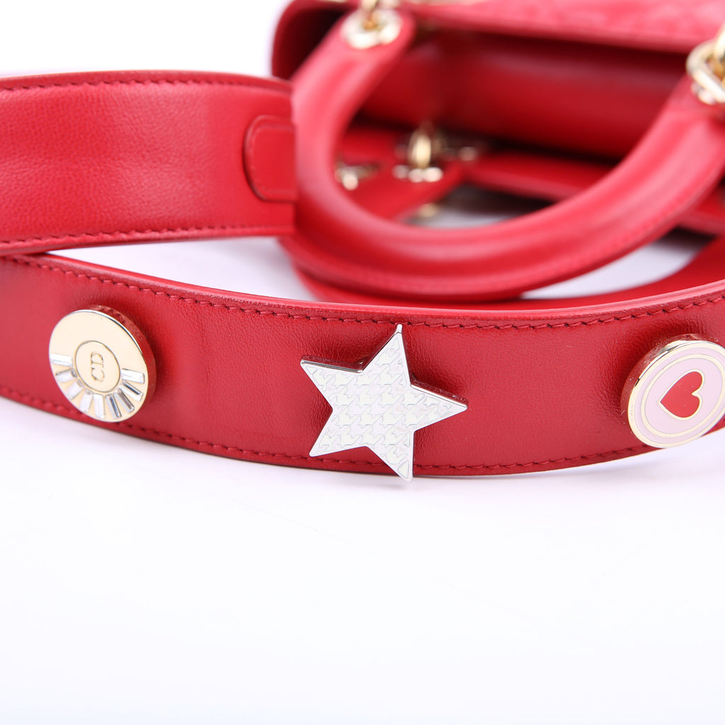 Christian Dior My Lady Dior Lucky Badges Red