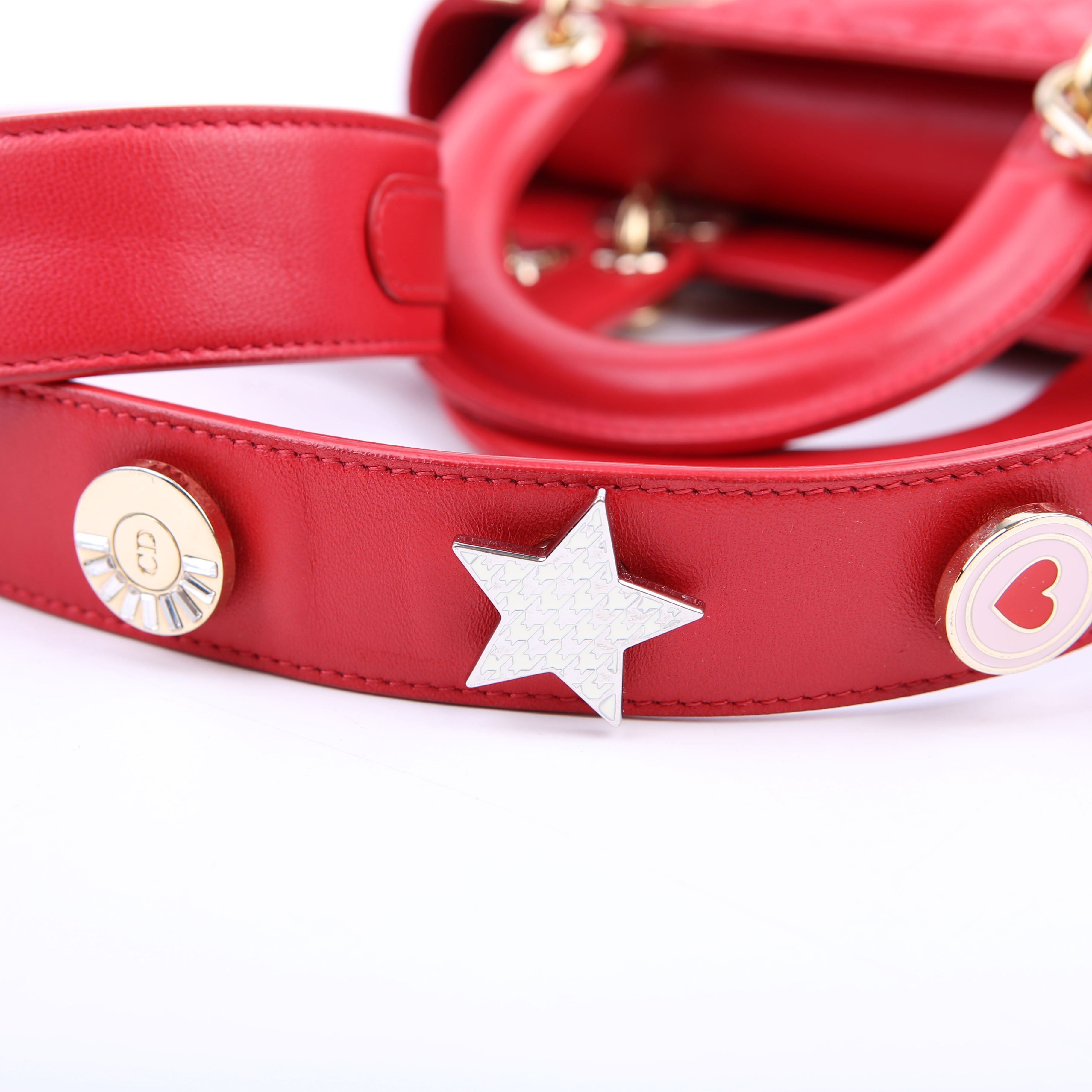 Christian Dior My Lady Dior Lucky Badges Red