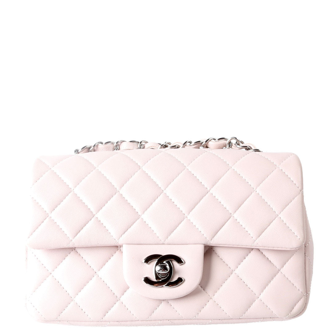 Chanel Classic Flap Mini Rectangle Lambskin RFID Pink