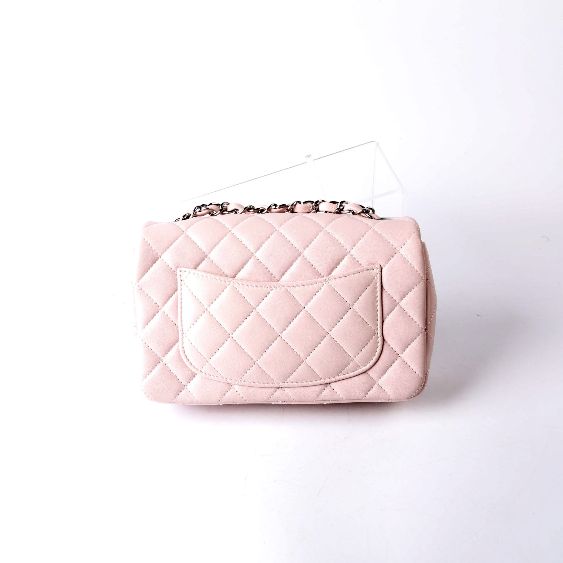 Chanel Classic Flap Mini Rectangle Lambskin RFID Pink