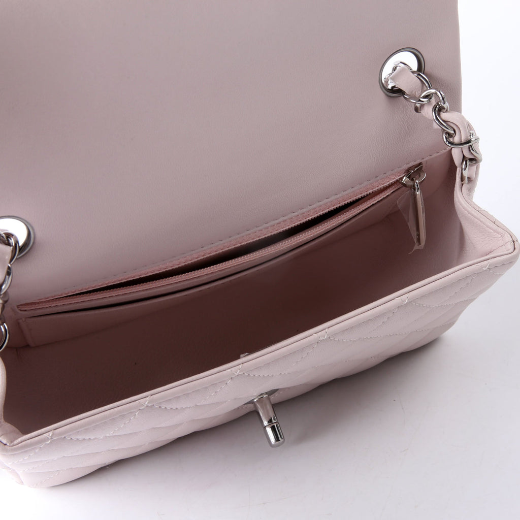Chanel Classic Flap Mini Rectangle Lambskin RFID Pink