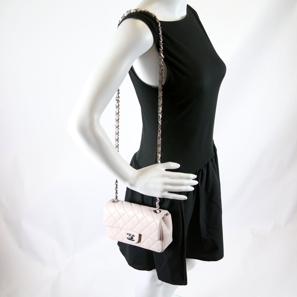 Chanel Classic Flap Mini Rectangle Lambskin RFID Pink