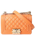Chanel Boy Flap Small Caviar RFID Orange