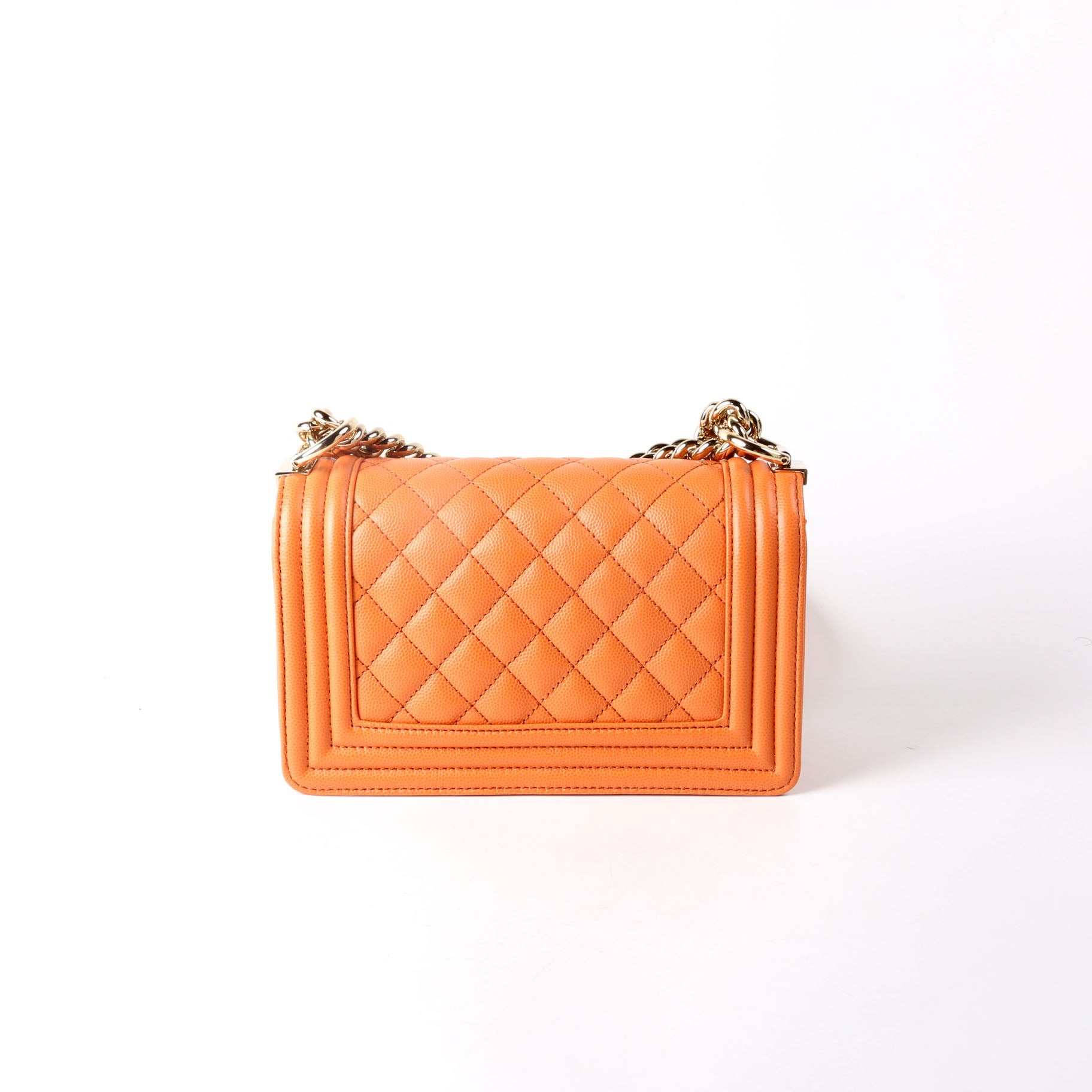 Chanel Boy Flap Small Caviar RFID Orange