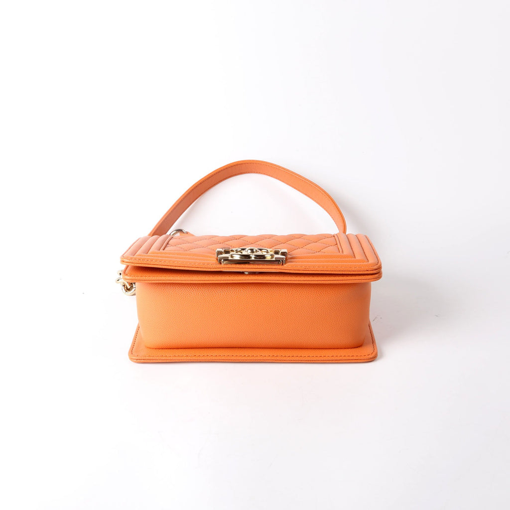 Chanel Boy Flap Small Caviar RFID Orange