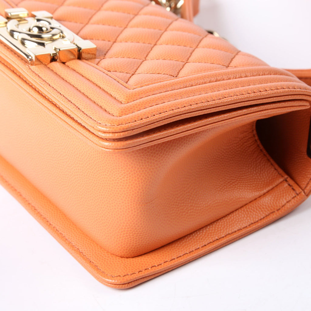 Chanel Boy Flap Small Caviar RFID Orange