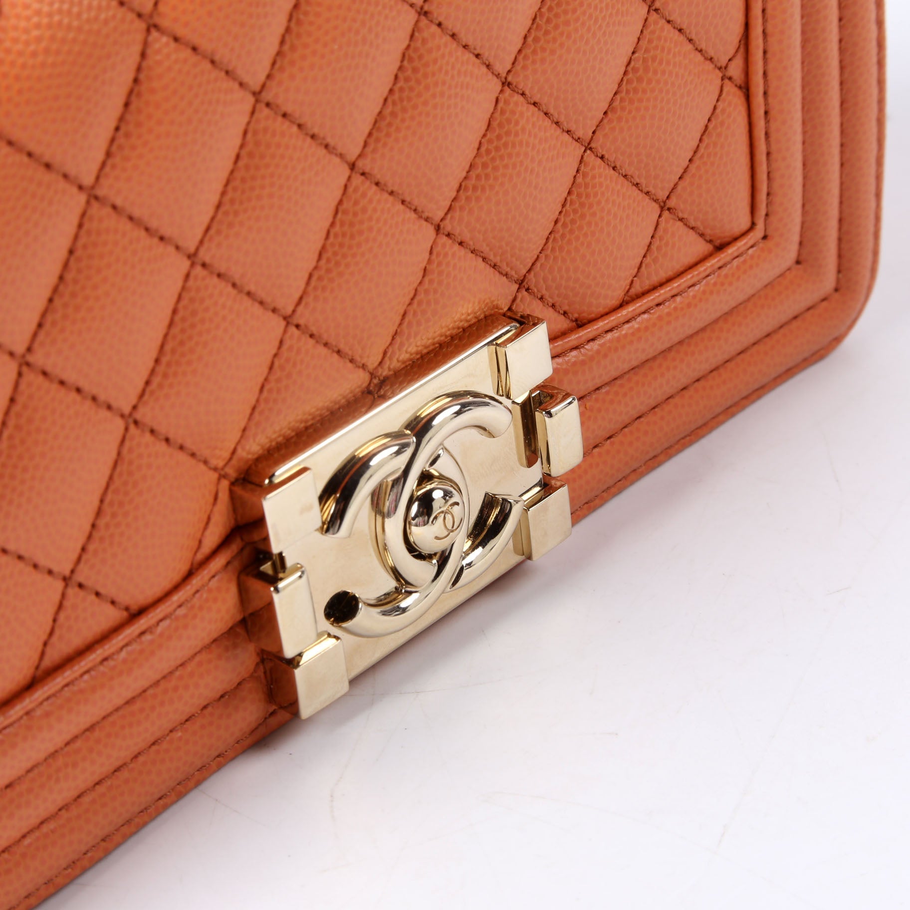 Chanel Boy Flap Small Caviar RFID Orange