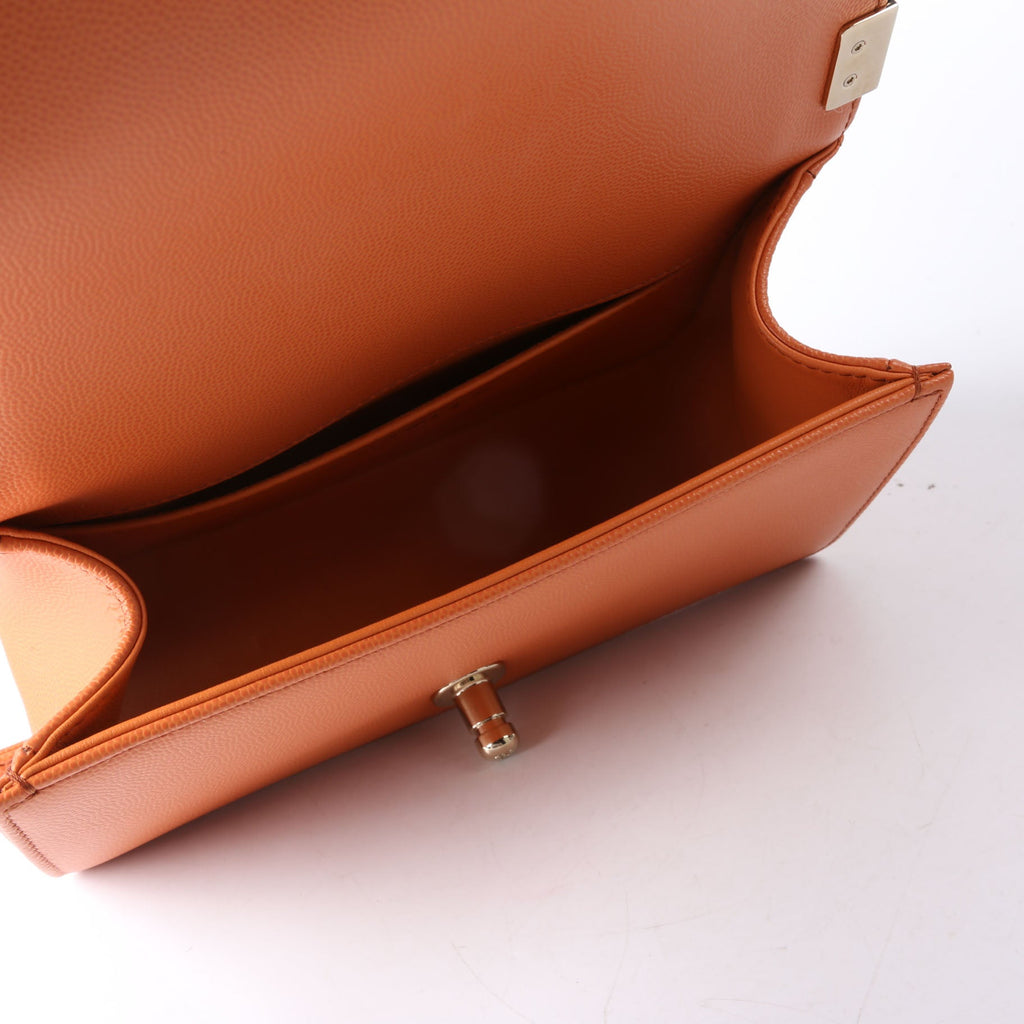 Chanel Boy Flap Small Caviar RFID Orange