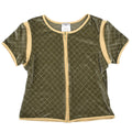 Chanel 2005 Zip Up Short Sleeve Jacket Khaki #42