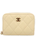 Chanel Zip Around Coin Card Case Caviar RFID Yellow