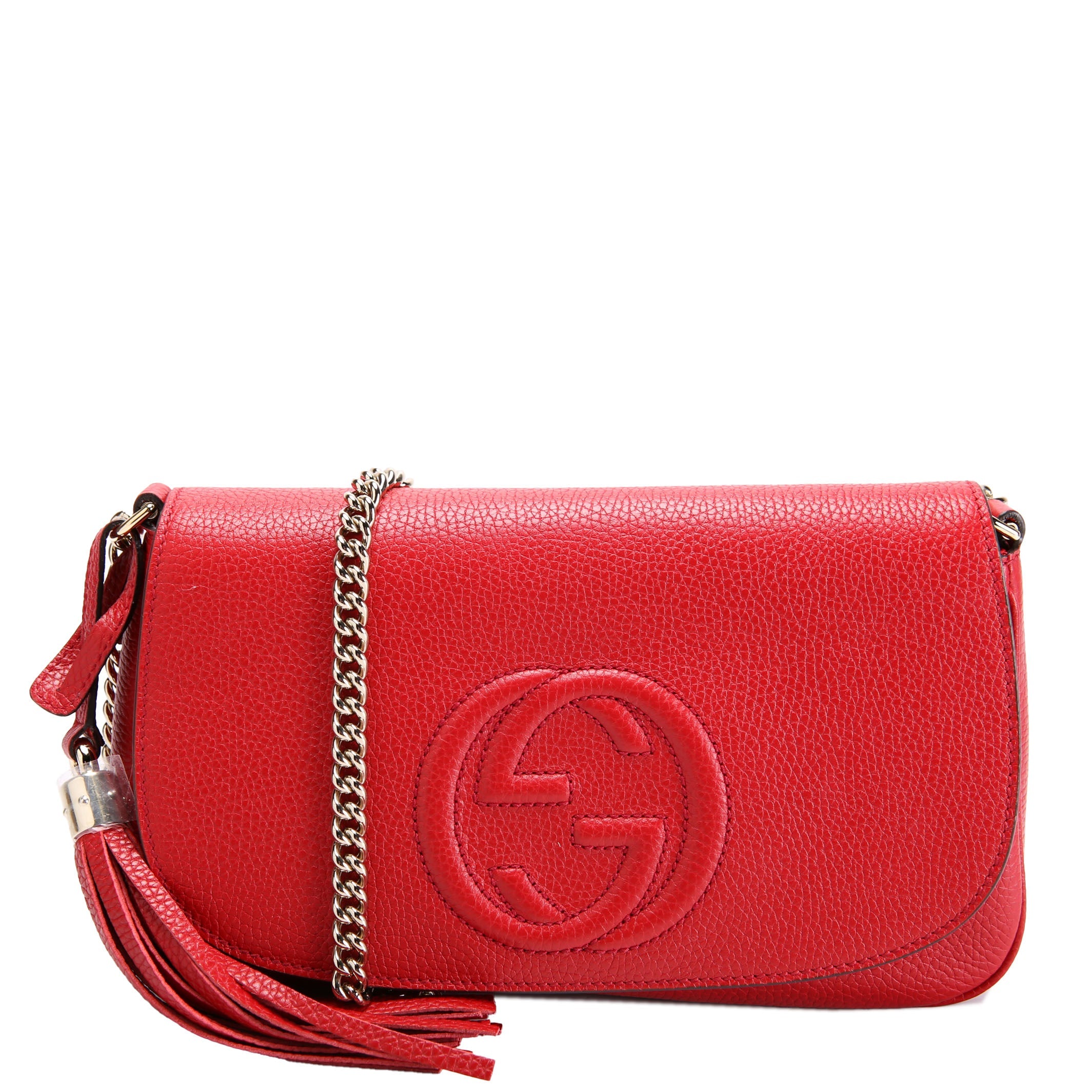 Gucci 536224 Soho Chain Tassel Flap Red