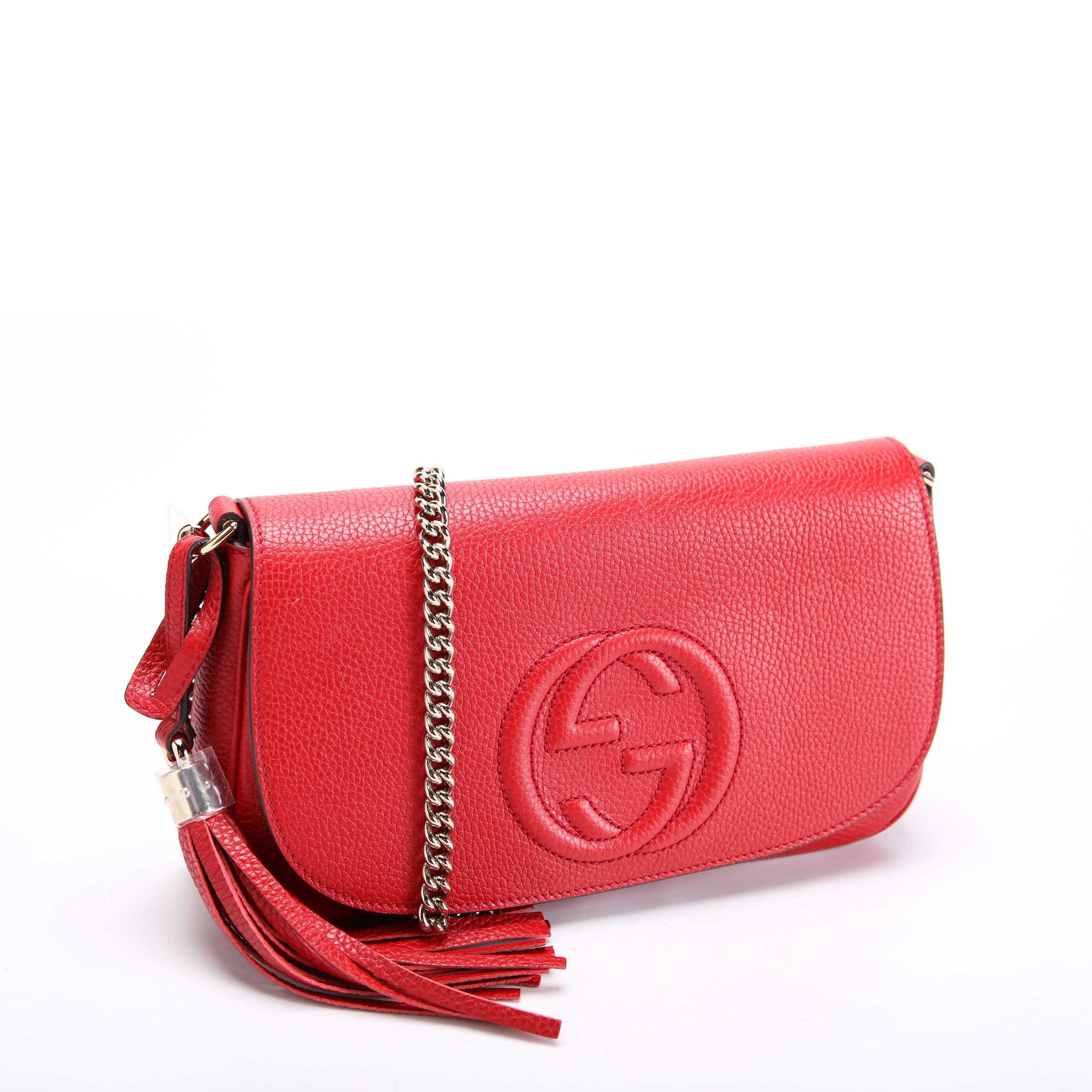 Gucci 536224 Soho Chain Tassel Flap Red