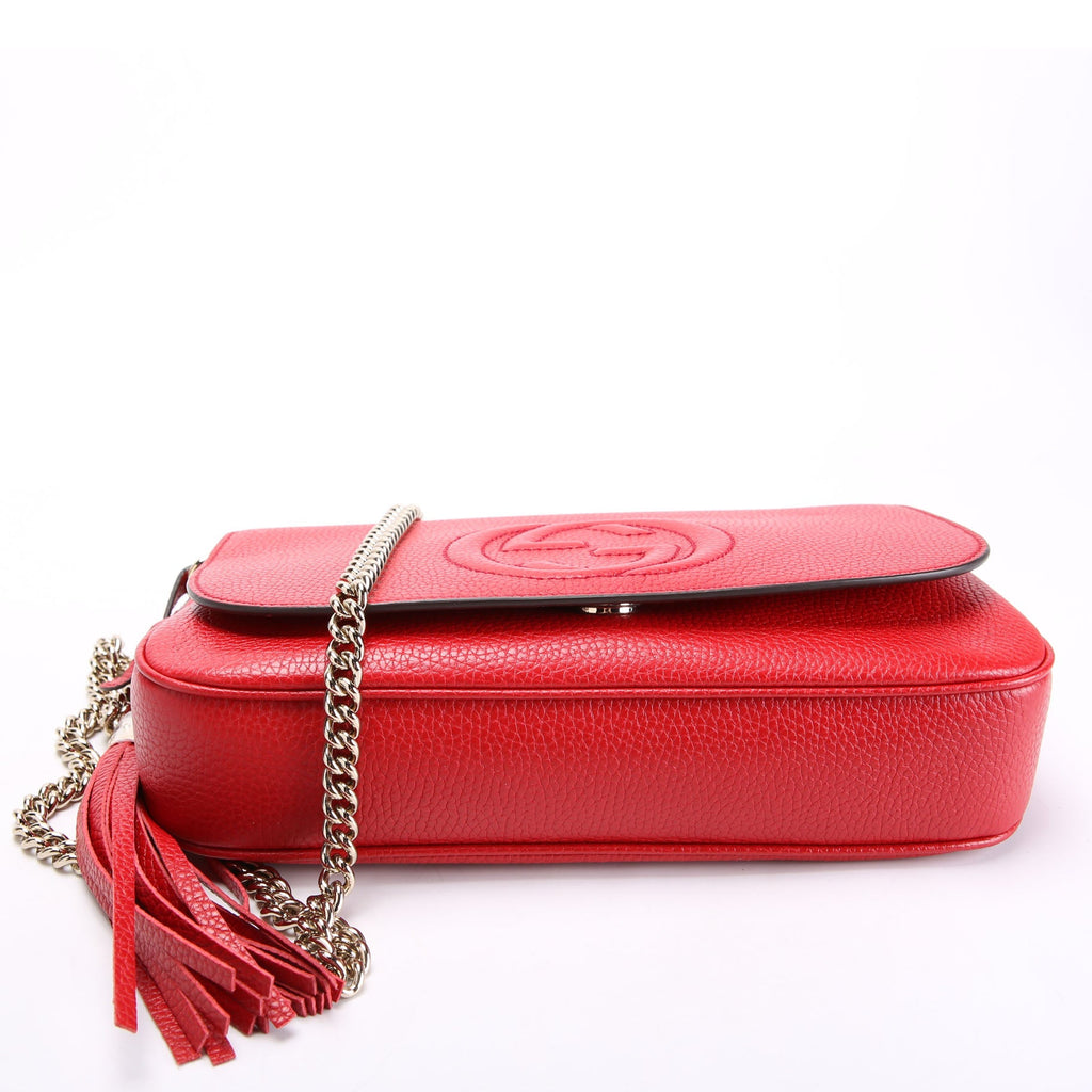 Gucci 536224 Soho Chain Tassel Flap Red