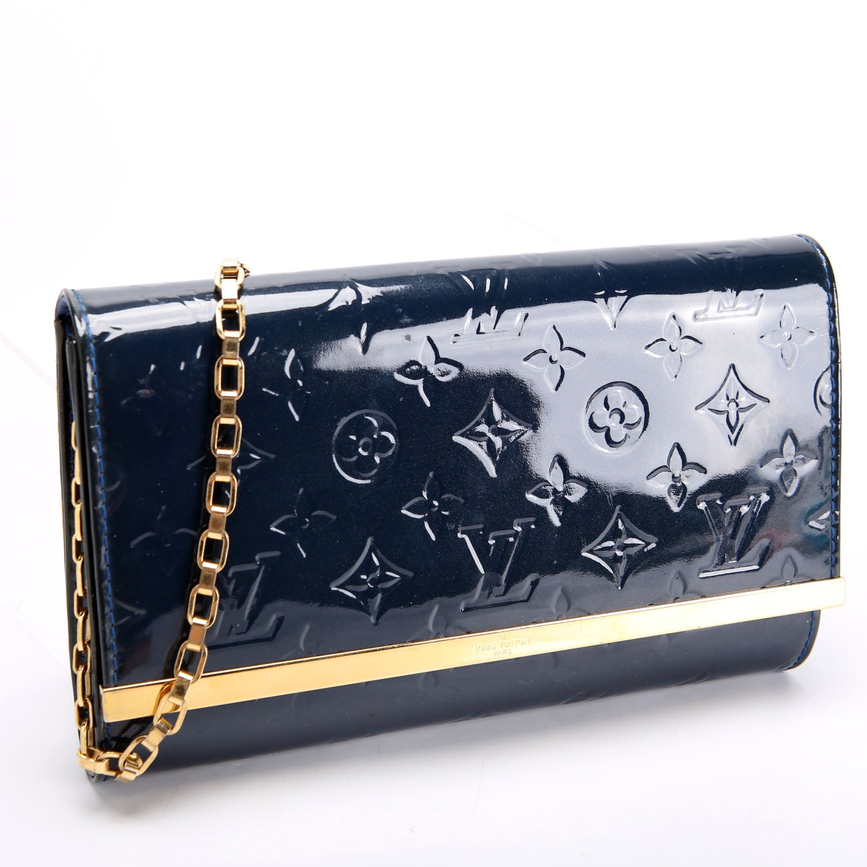 Louis Vuitton Ana Clutch Vernis Navy