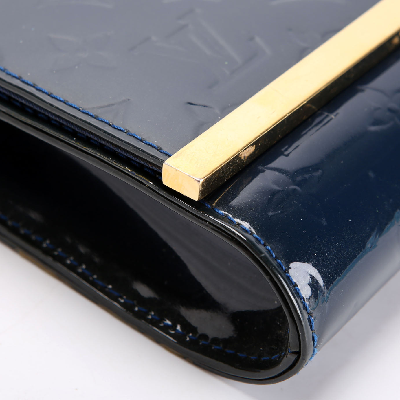 Louis Vuitton Ana Clutch Vernis Navy