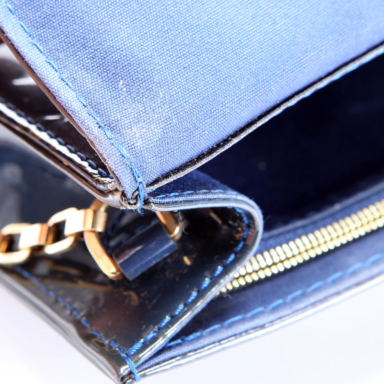 Louis Vuitton Ana Clutch Vernis Navy