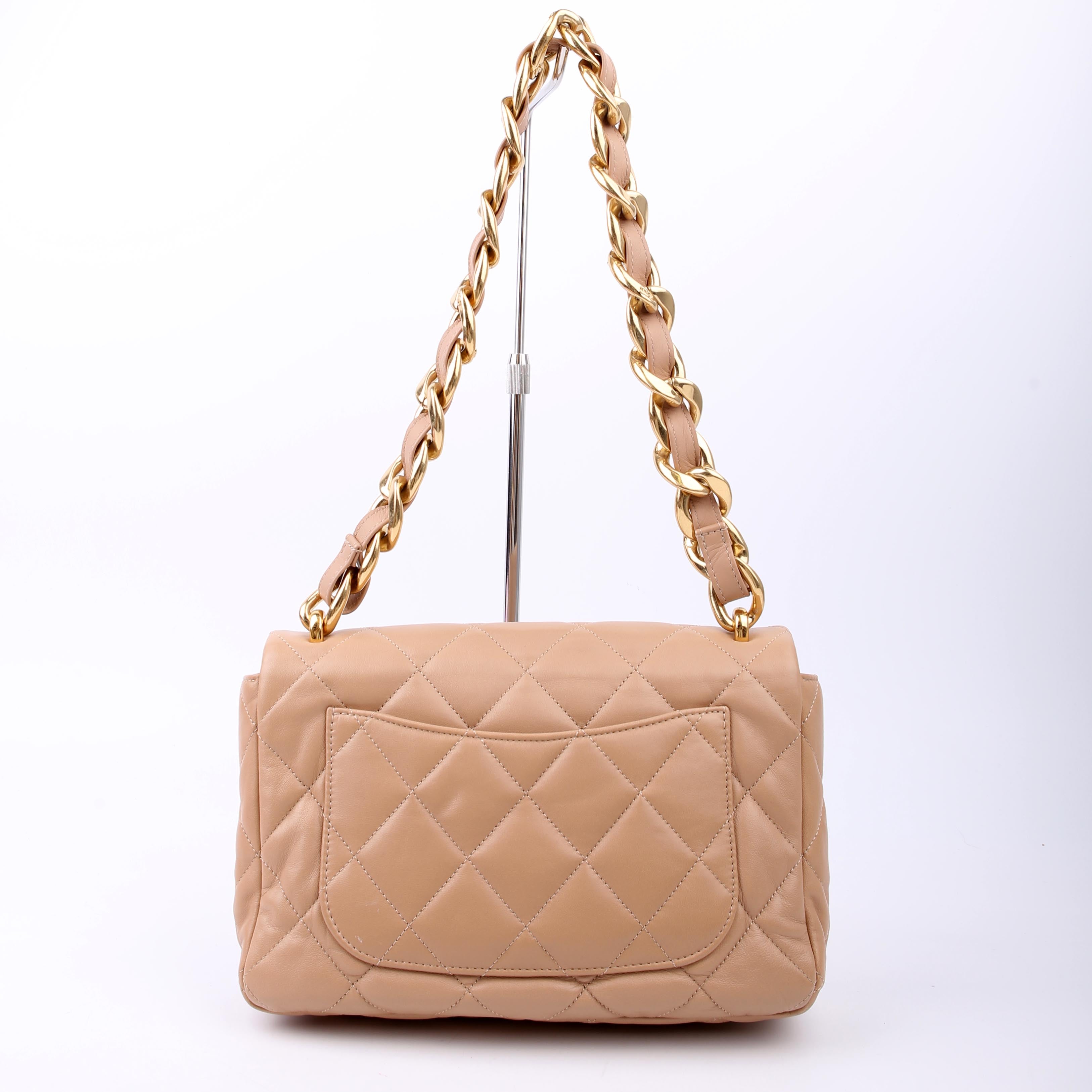 Chanel Large Flap Bag Lambskin RFID Tan