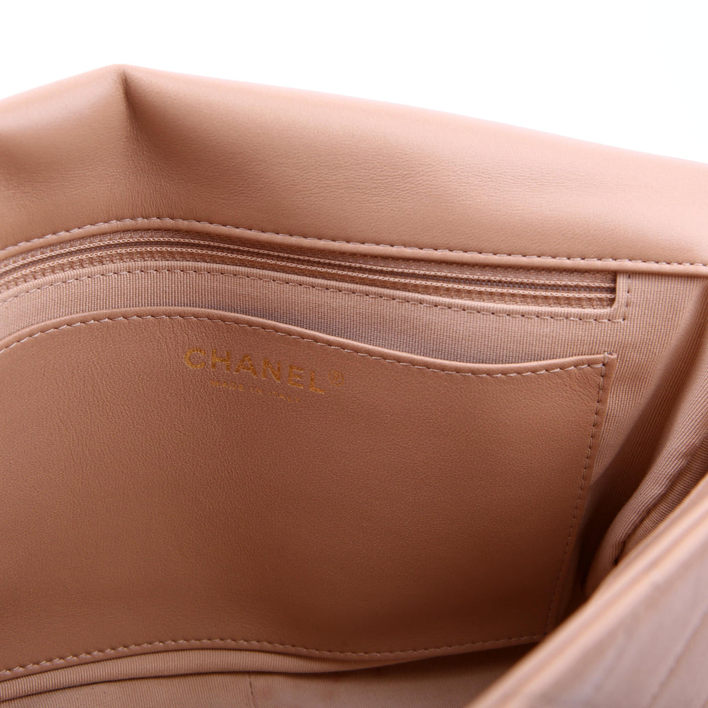 Chanel Large Flap Bag Lambskin RFID Tan