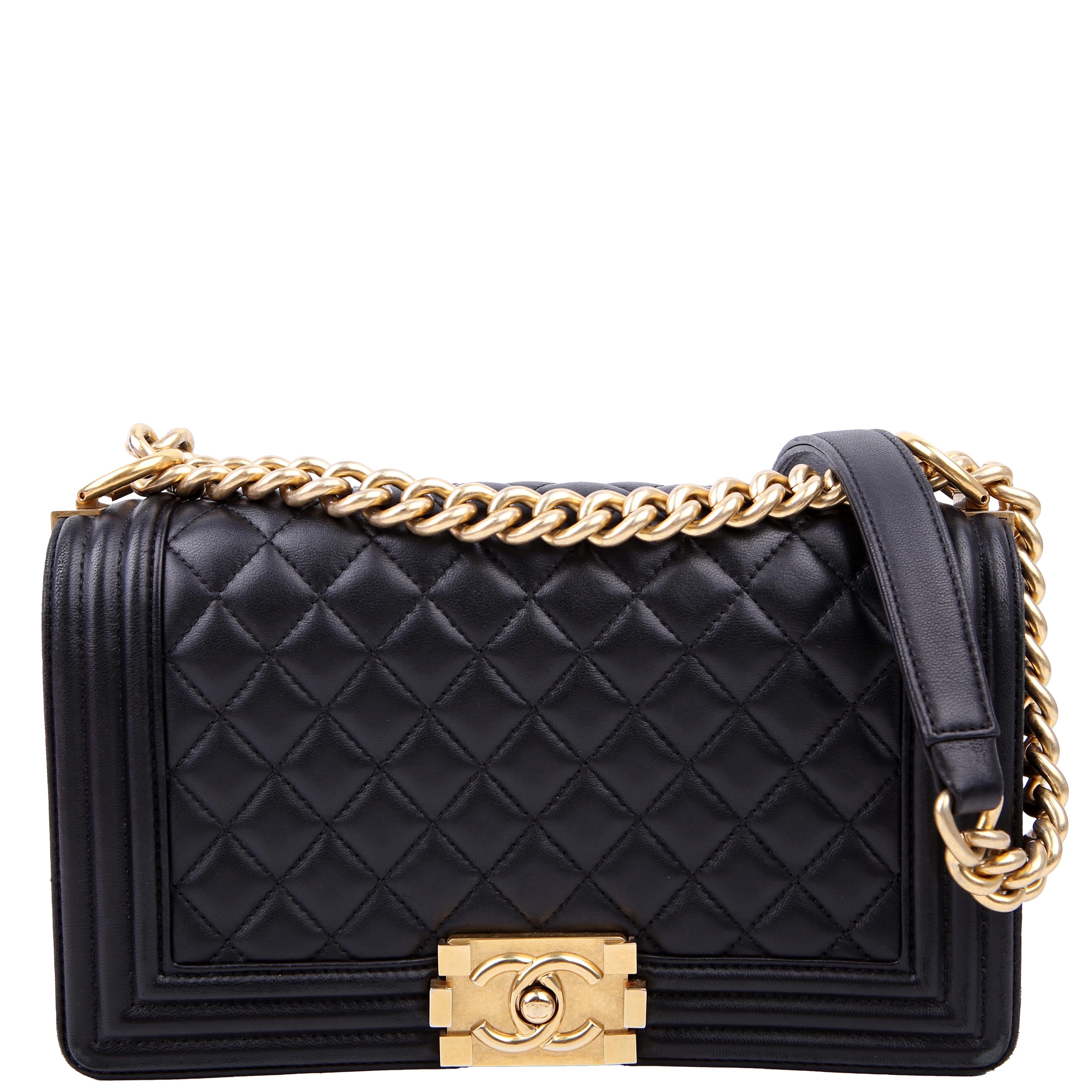 Chanel Boy Flap Medium Old Lambskin Black 22M