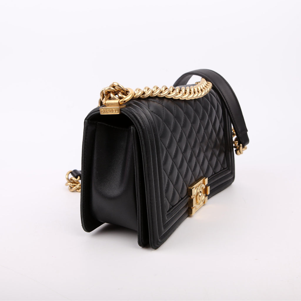 Chanel Boy Flap Medium Old Lambskin Black 22M