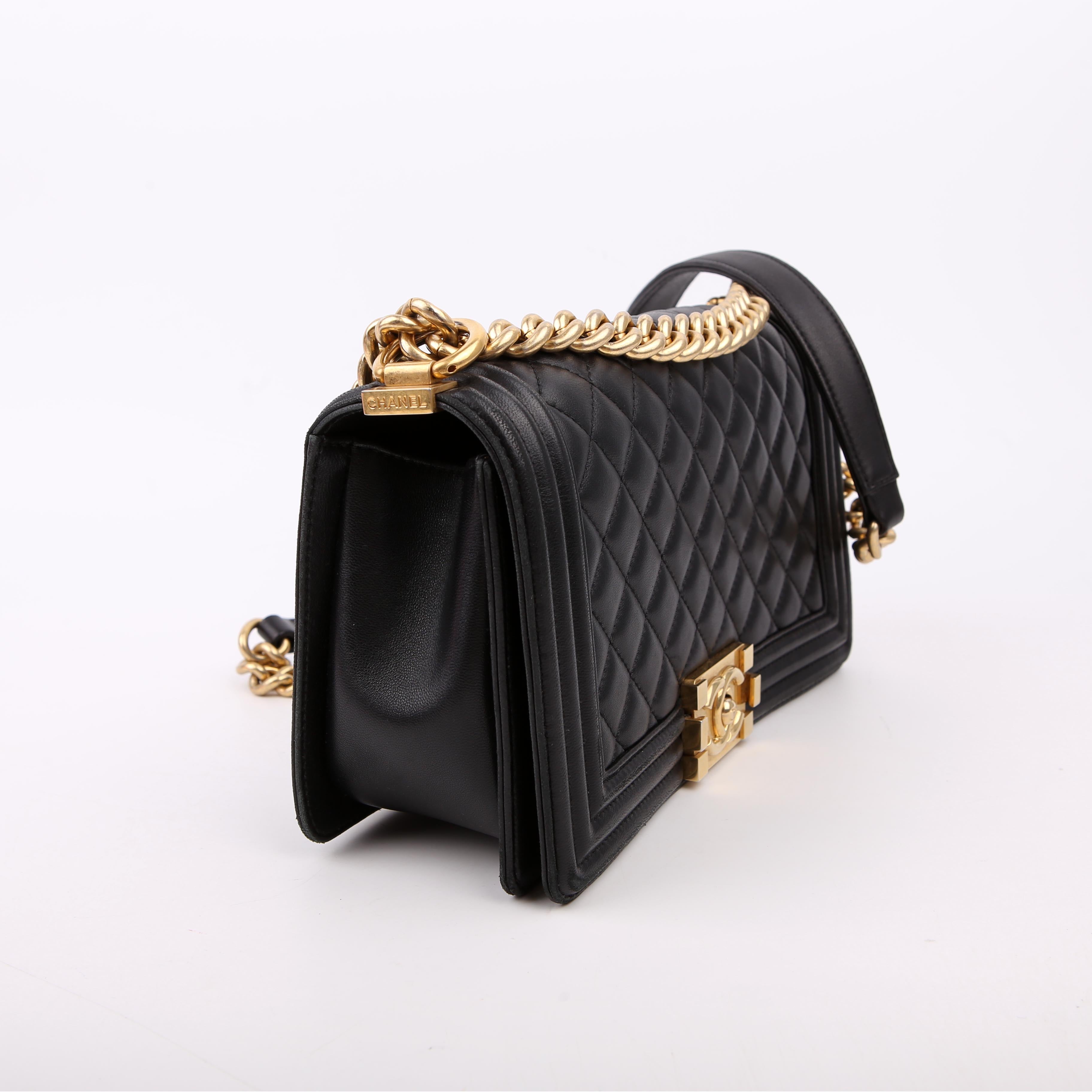 Chanel Boy Flap Medium Old Lambskin Black 22M