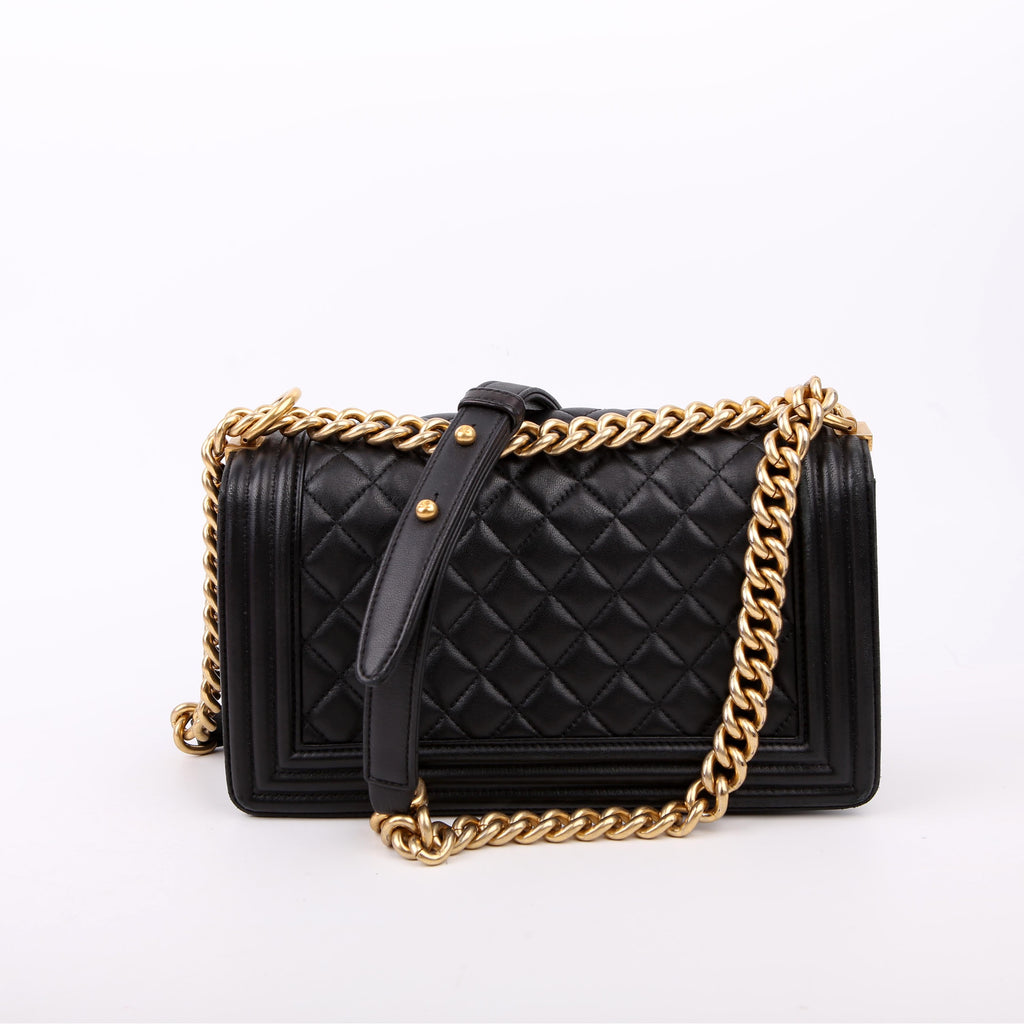 Chanel Boy Flap Medium Old Lambskin Black 22M