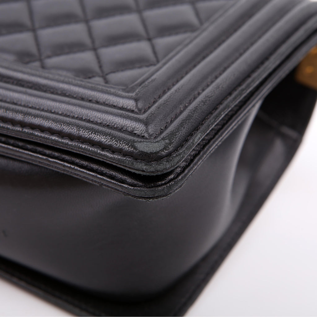 Chanel Boy Flap Medium Old Lambskin Black 22M