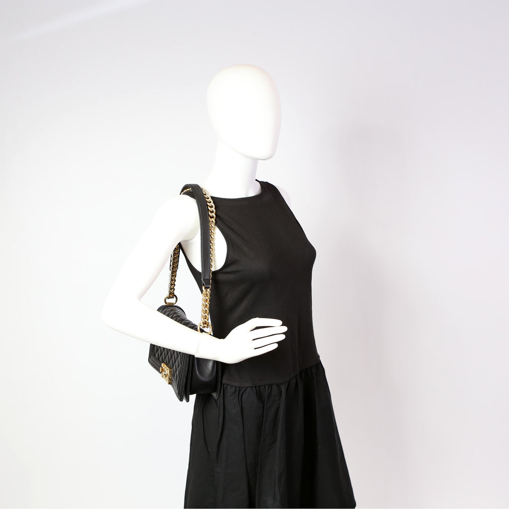 Chanel Boy Flap Medium Old Lambskin Black 22M