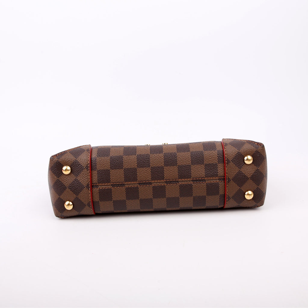 Louis Vuitton Caissa Chain Clutch Damier Ebene Red