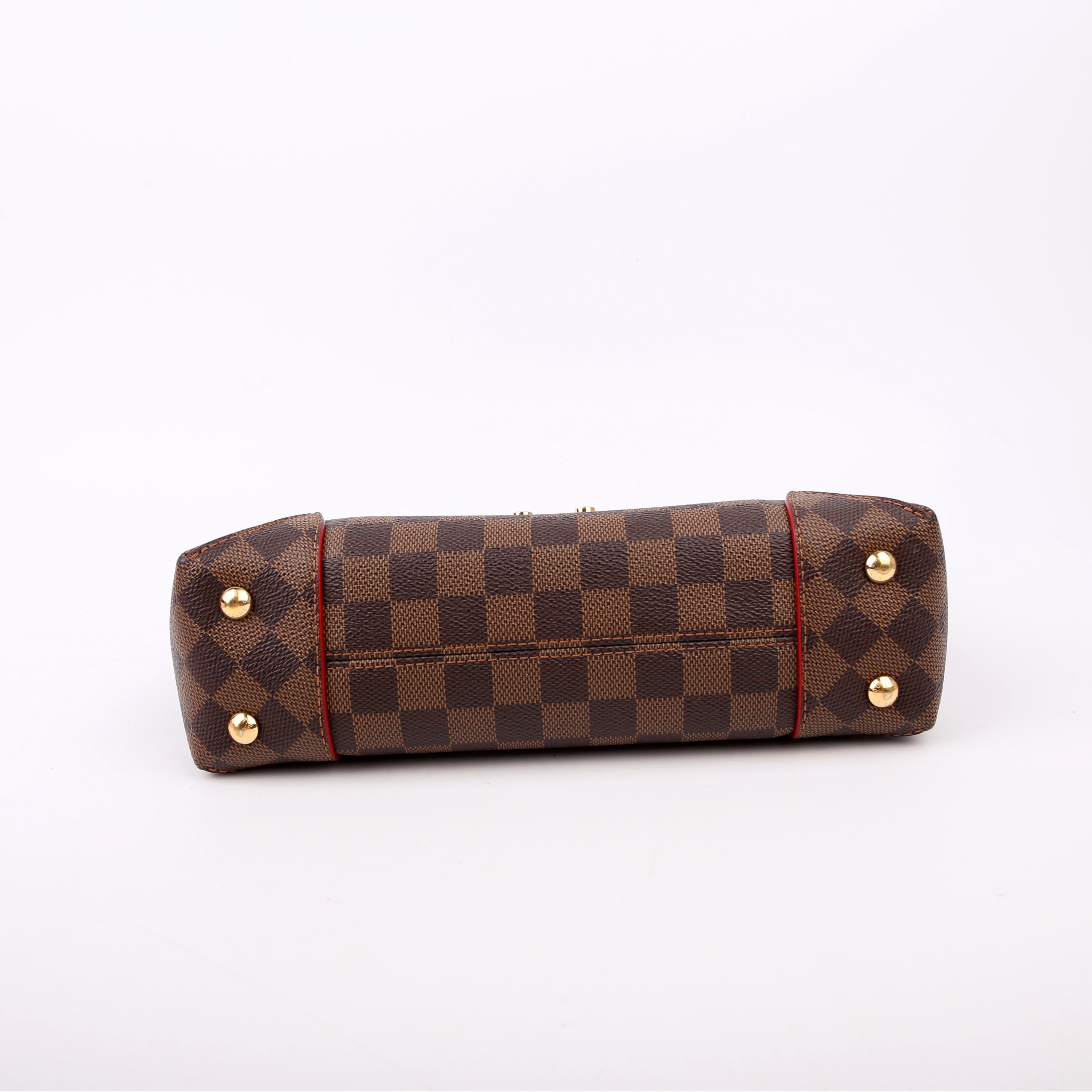 Louis Vuitton Caissa Chain Clutch Damier Ebene Red